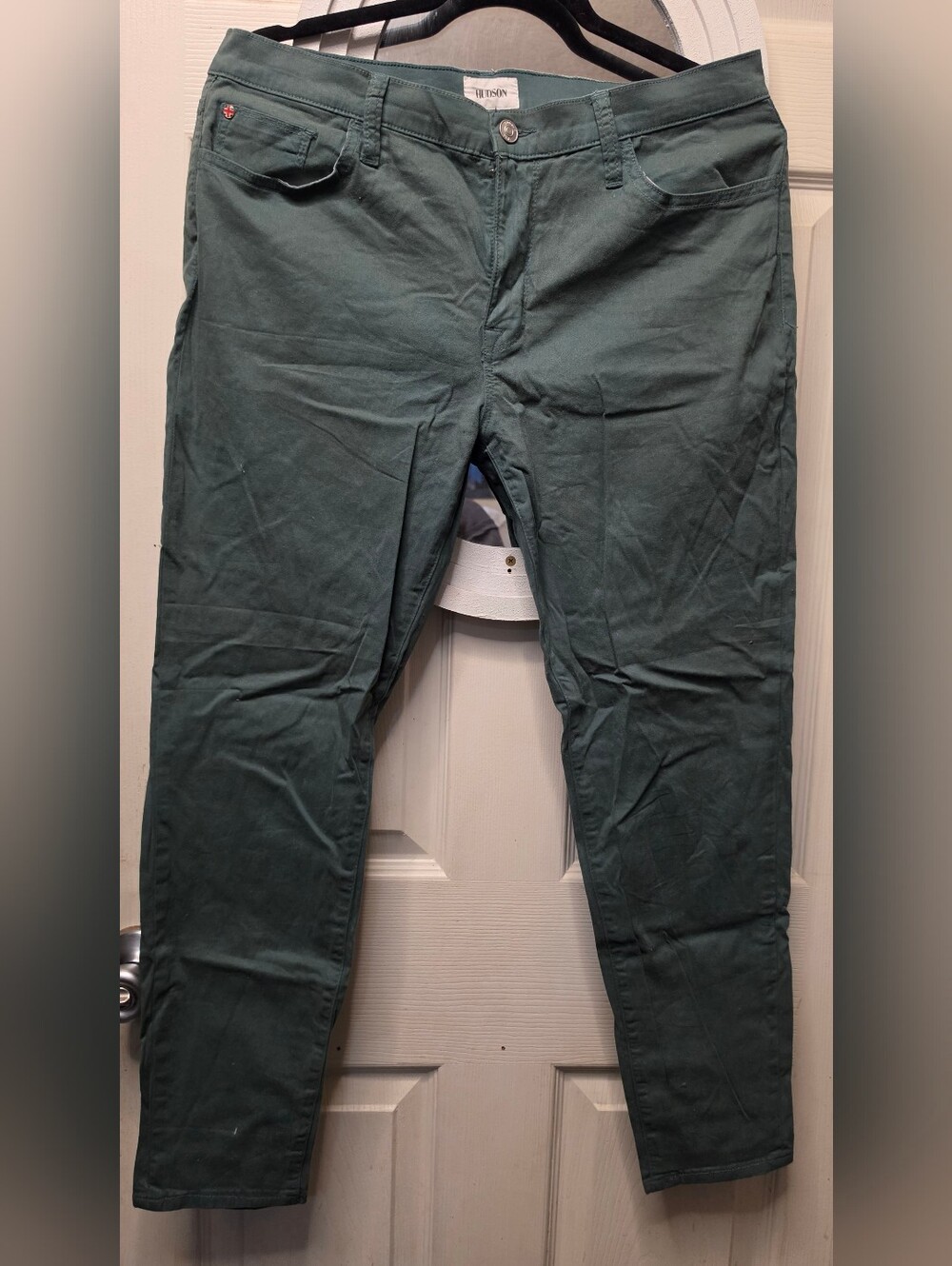 Hudson Mid-Rise Jeans Dark Green Slim Pants